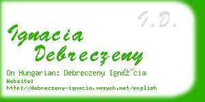 ignacia debreczeny business card